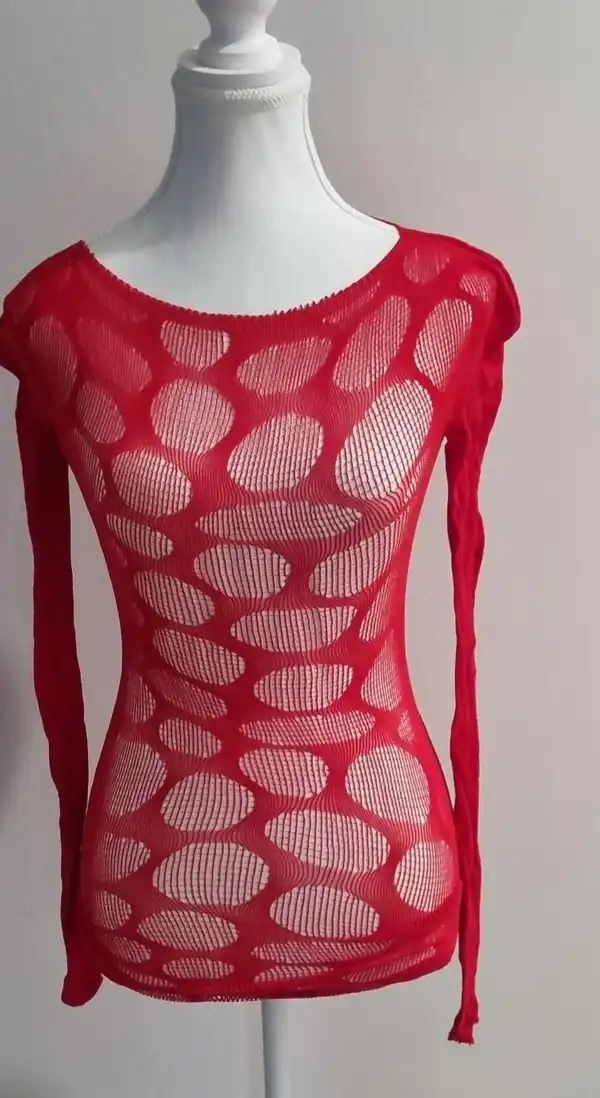 Red Mesh top or mini dress