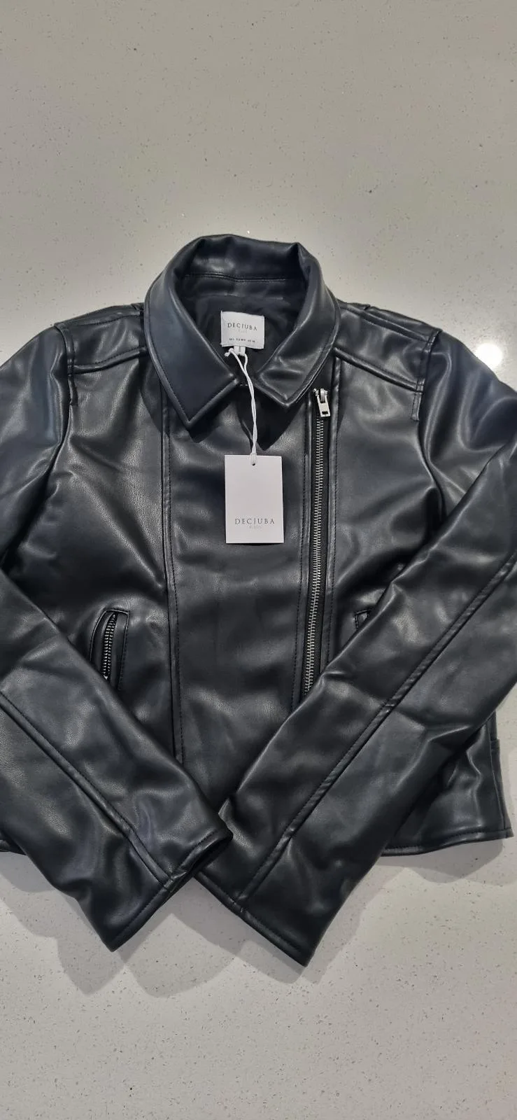 Leather Jacket (Faux )Girls size L kids — photo 4