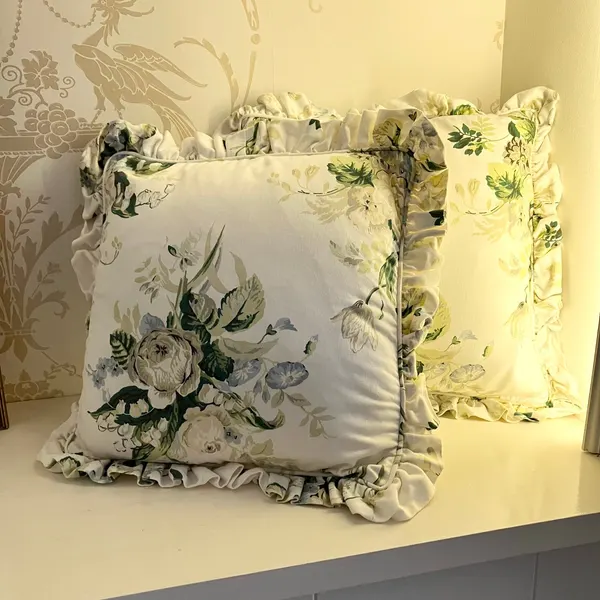 Clean Vintage Pair of Laura Ashley Winter Lily cushions