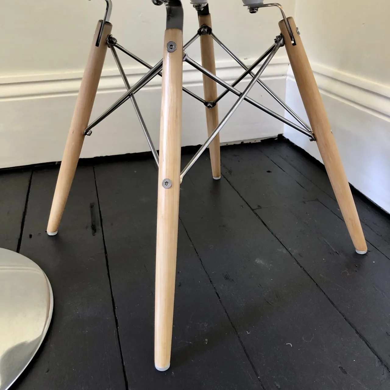 One White James Wood Chair Chrome Edition — photo 5