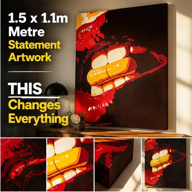 1.5m Wall ART - Rave Time Large - Statement Framed Canvas — photo 2