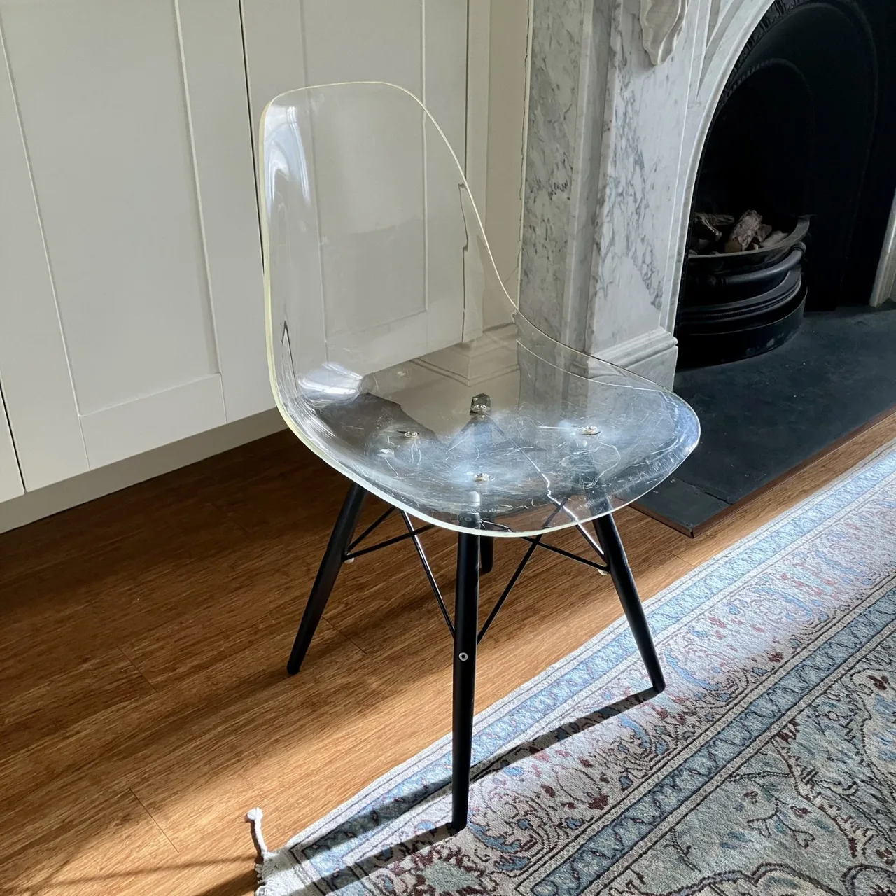 One Replica Eames-style DSW Eiffel Chair Transparent Polycarbonate & Cushion — photo 7