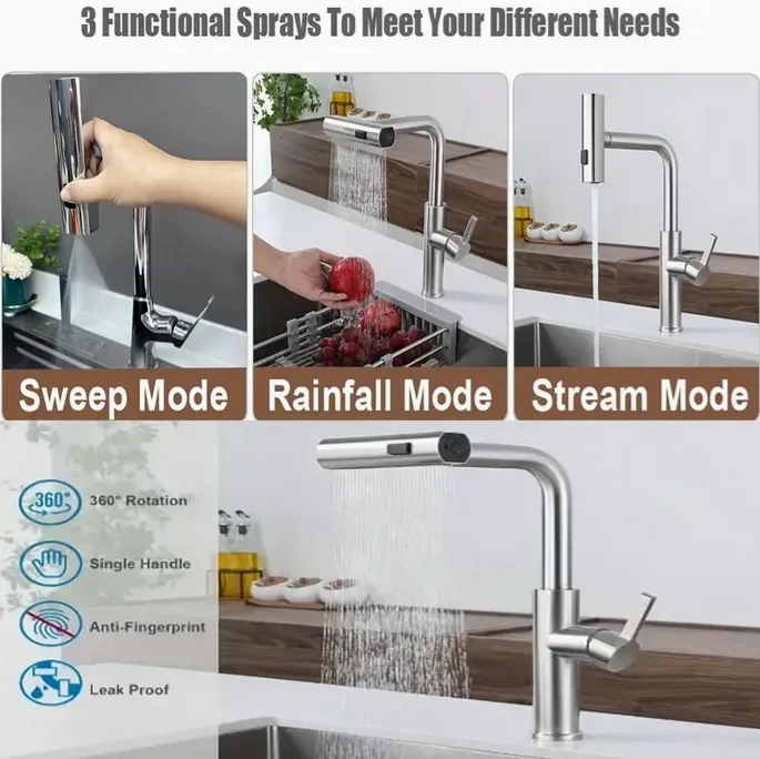 3-in-1 Easyfit Multifunction Kitchen Sink Tap Head — photo 5