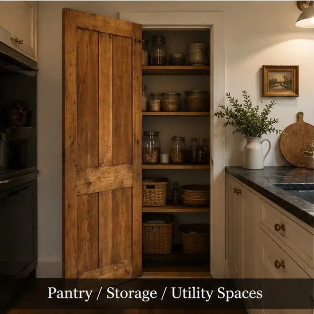 Original 1872 Solid Baltic Pine Door, Hinges and Deadbolt — photo 5