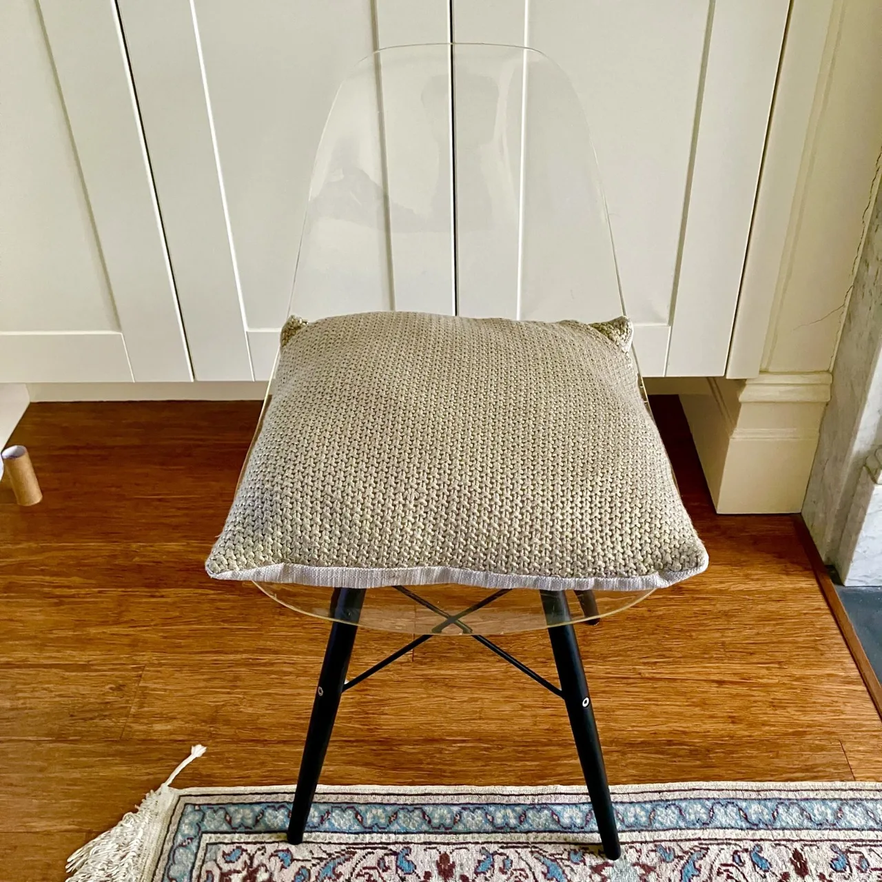 One Replica Eames-style DSW Eiffel Chair Transparent Polycarbonate & Cushion — photo 6