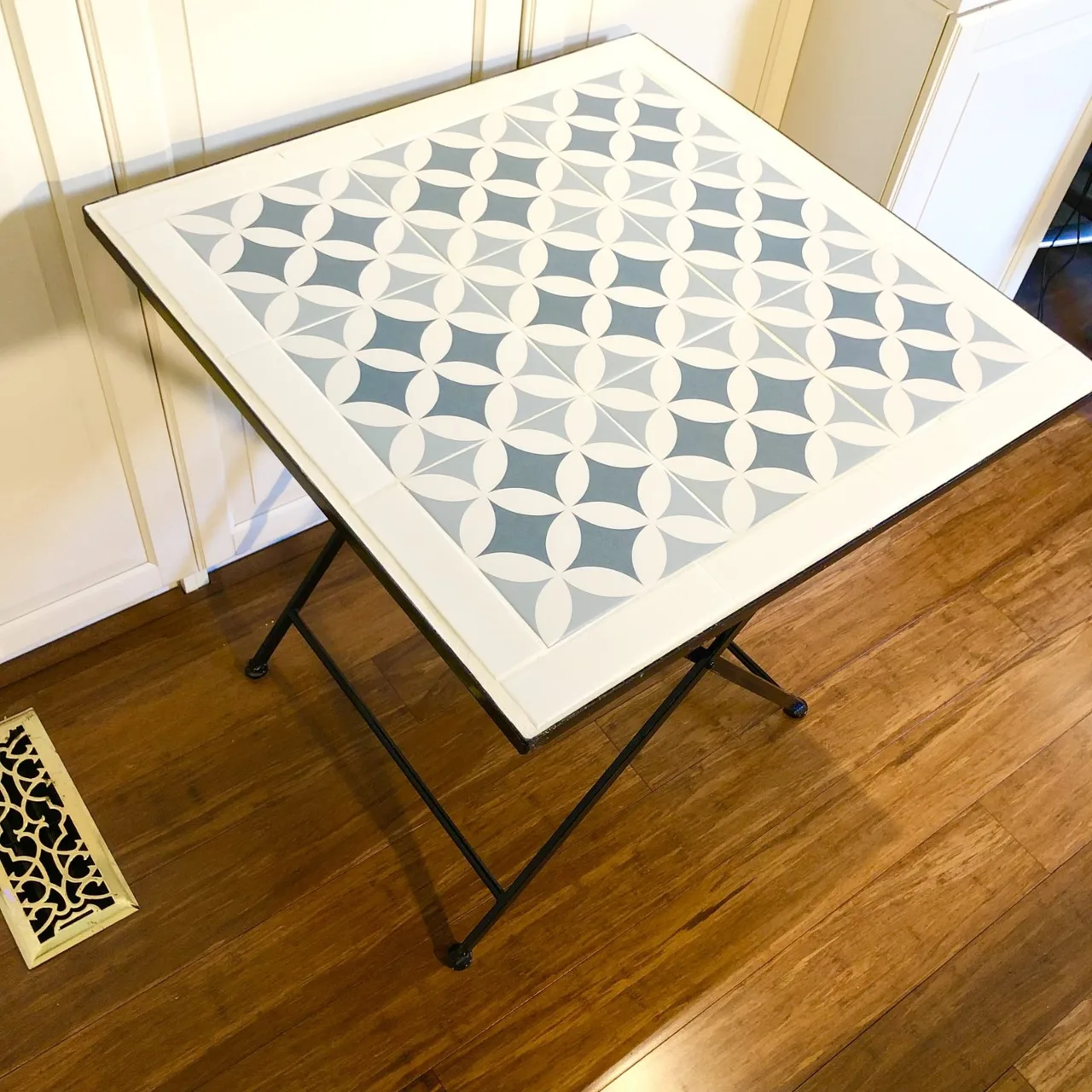 71cm Bistro Dining Folding Patio Table – Tile & Steel — photo 4