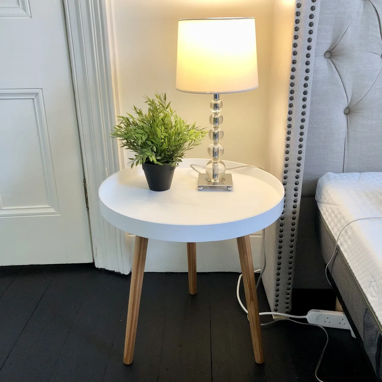 White Scandinavian-style Side Table — photo 2