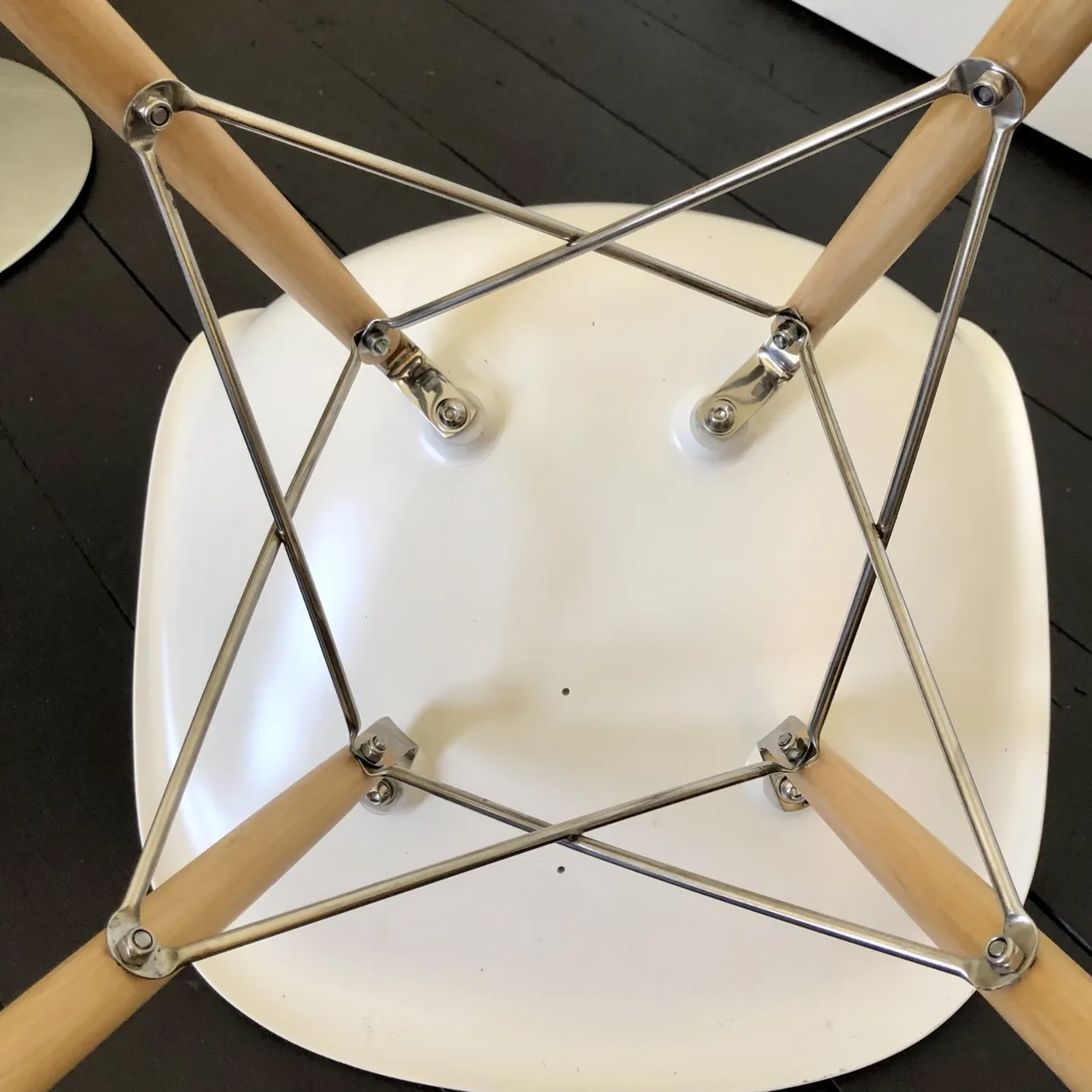 One White James Wood Chair Chrome Edition — photo 3