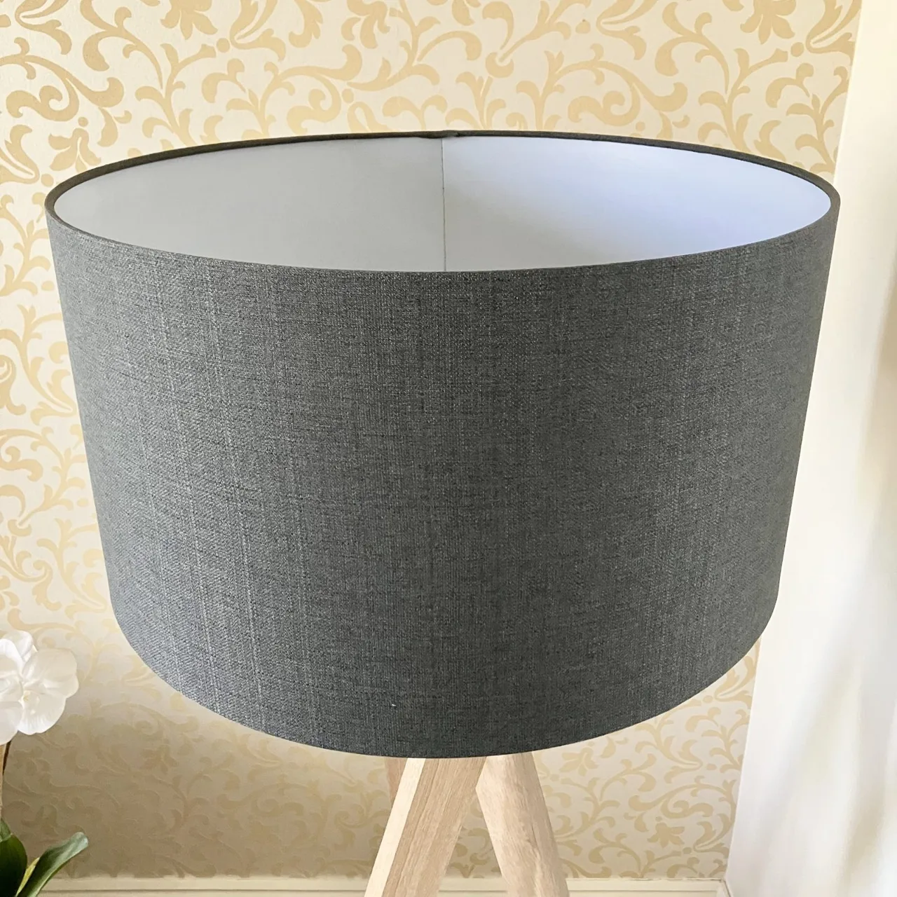 Charcoal Shade 154cm Oak Tripod Floor Lamp — photo 2