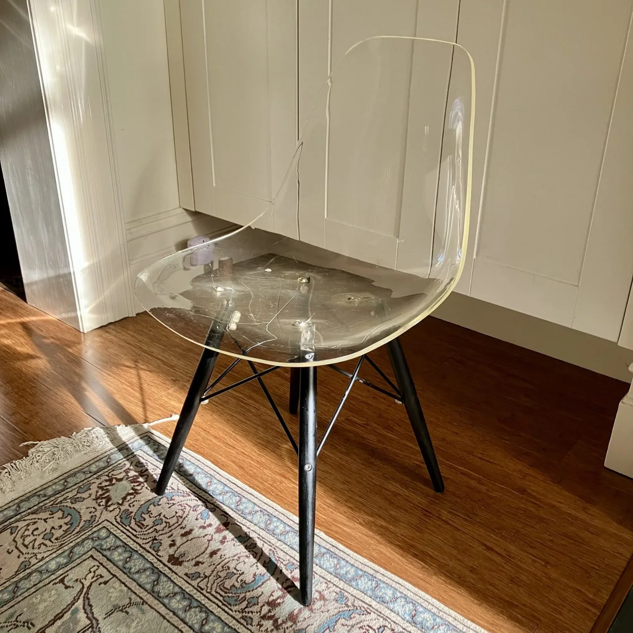 One Replica Eames-style DSW Eiffel Chair Transparent Polycarbonate & Cushion — photo 8