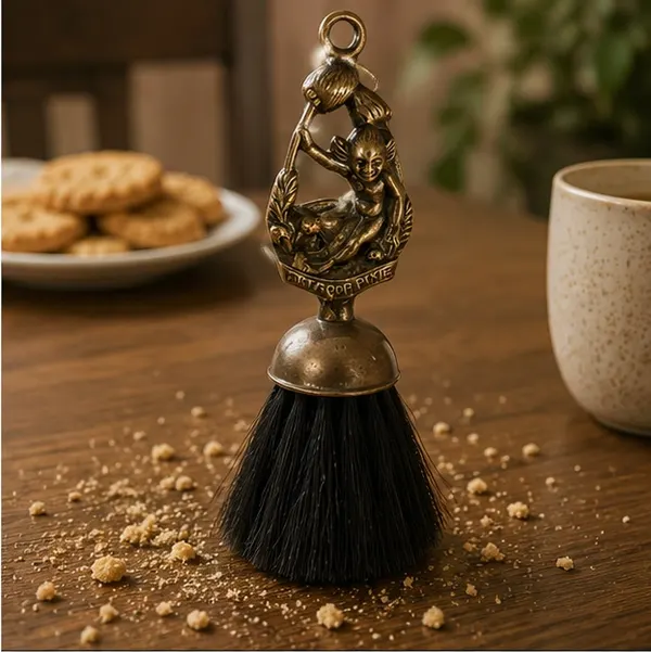Rare Find Antique Dartmoor Pixie Brass Table Brush