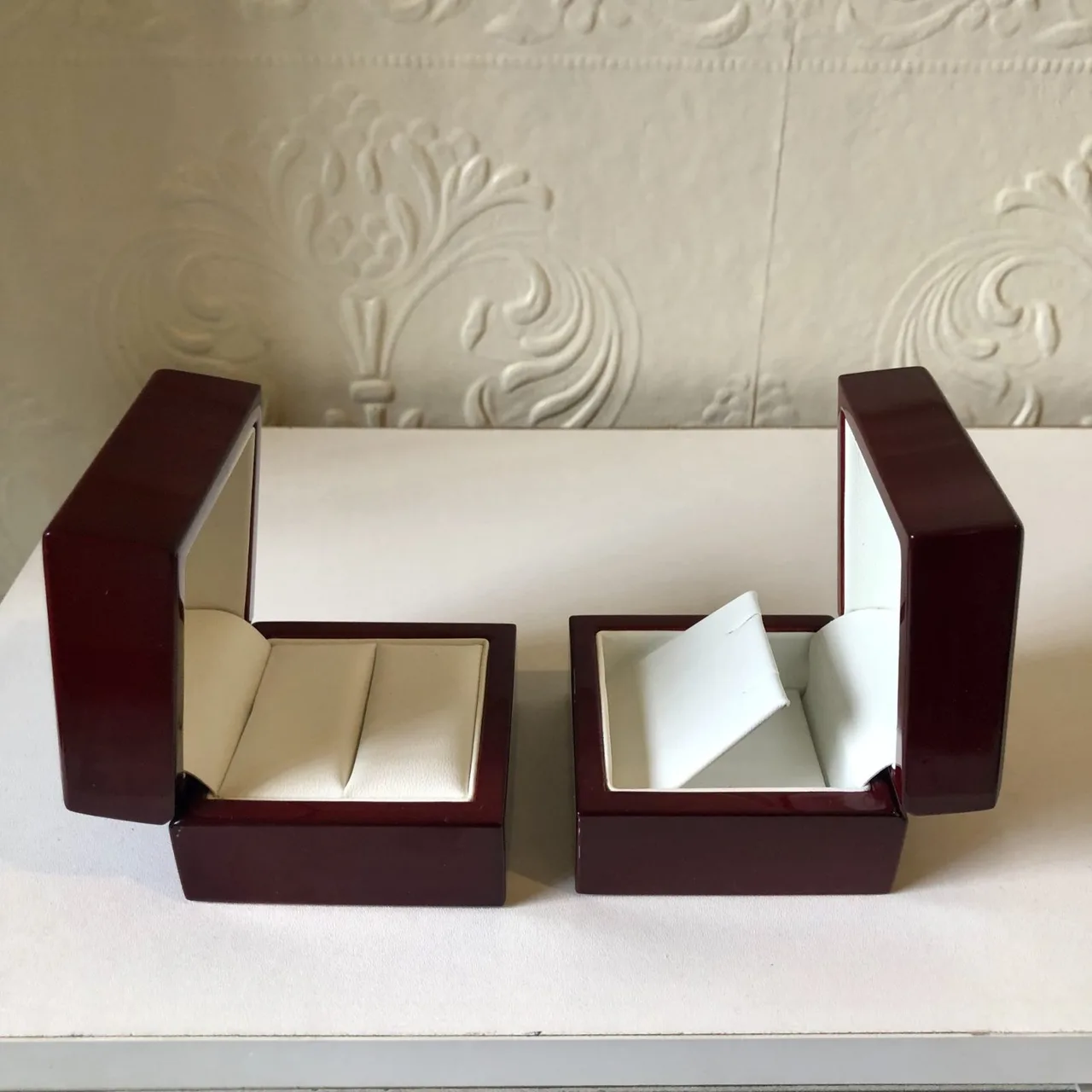 PAIR of Stylish Rosewood Ring Boxes – Elegant, Functional Keepsake Box — photo 3