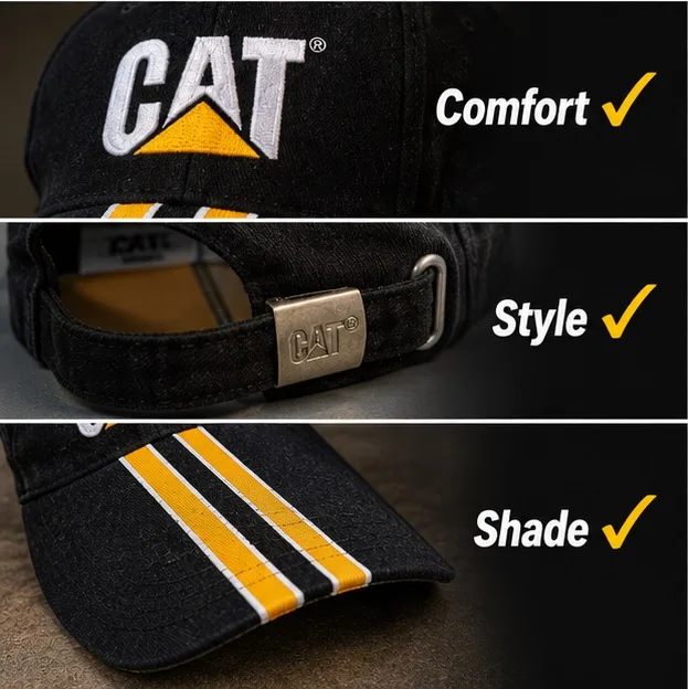Adjustable Black & Gold CAT Recreational Sports Cap — photo 3