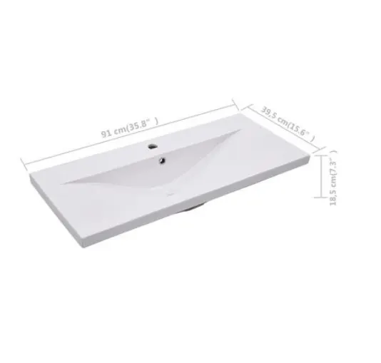 Unused vidaXL Built-In Ceramic Bathroom Basin – Clean Modern Style