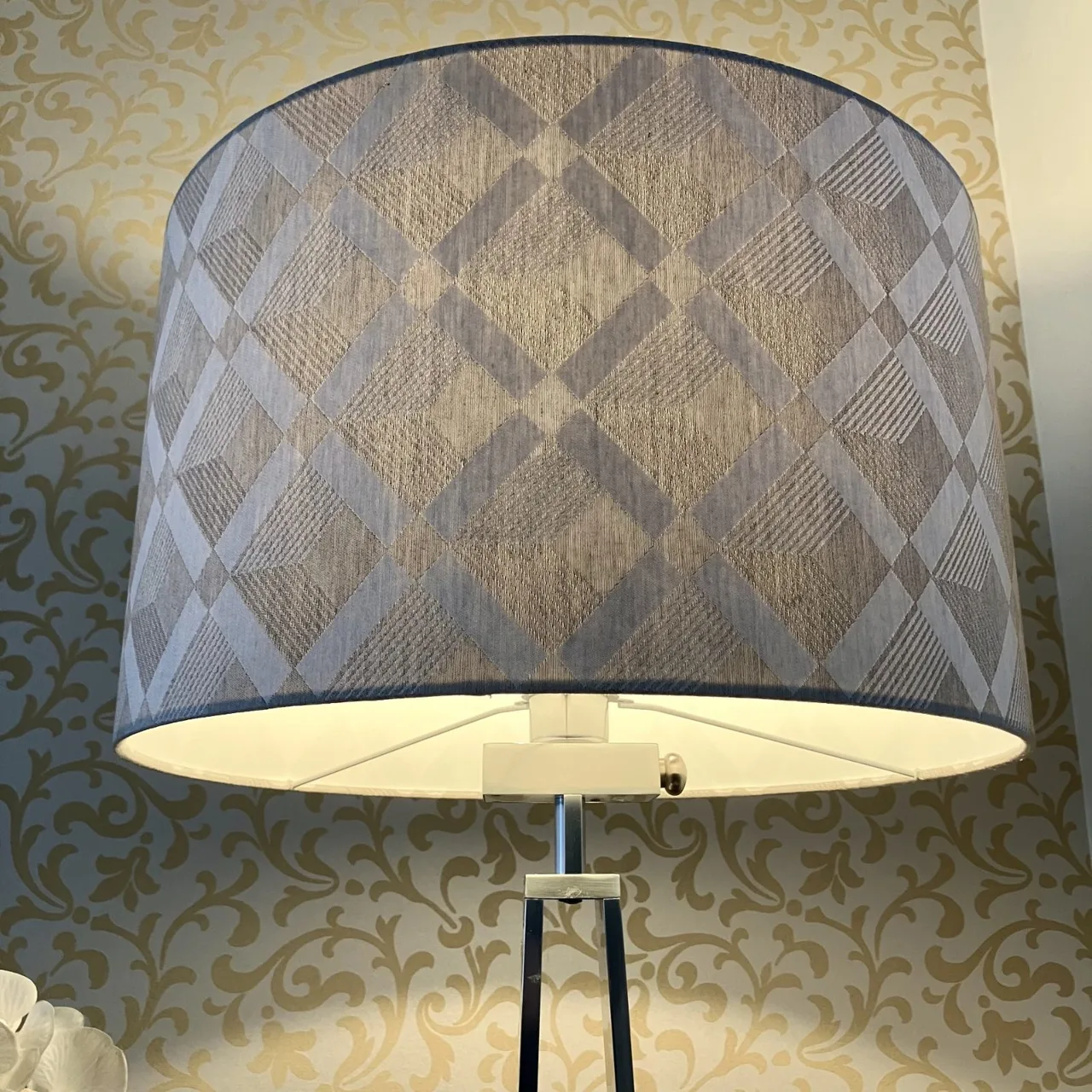 SILVER Nooshy Design Warwick Fabric Armstrong Linen Lampshade & IKEA Lamp Base — photo 3