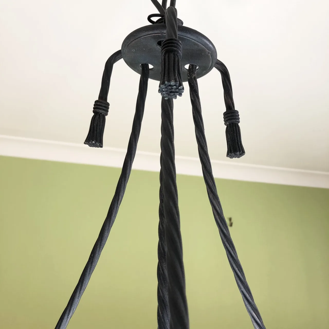 Vintage Milky Glass Ceiling Light Pendant 97cm x 60cm — photo 3