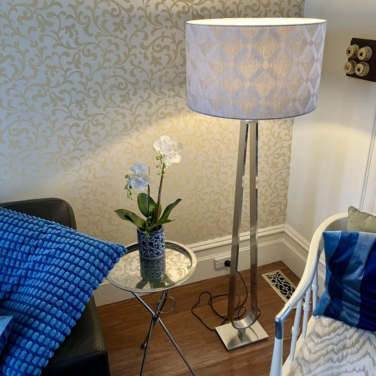 SILVER Nooshy Design Warwick Fabric Armstrong Linen Lampshade & IKEA Lamp Base — photo 4