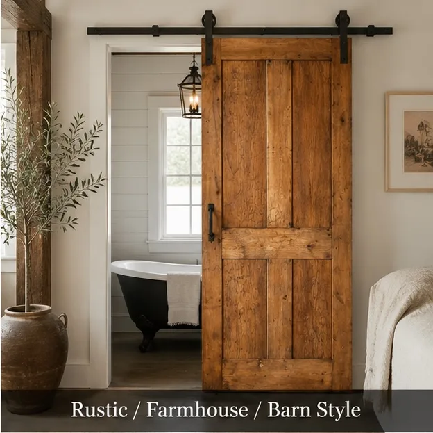Original 1872 Solid Baltic Pine Door, Hinges and Deadbolt — photo 6