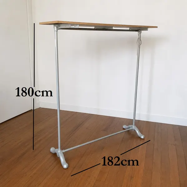 Rare 1930s Industrial Garment Rack – Vintage Cast Iron & Steel