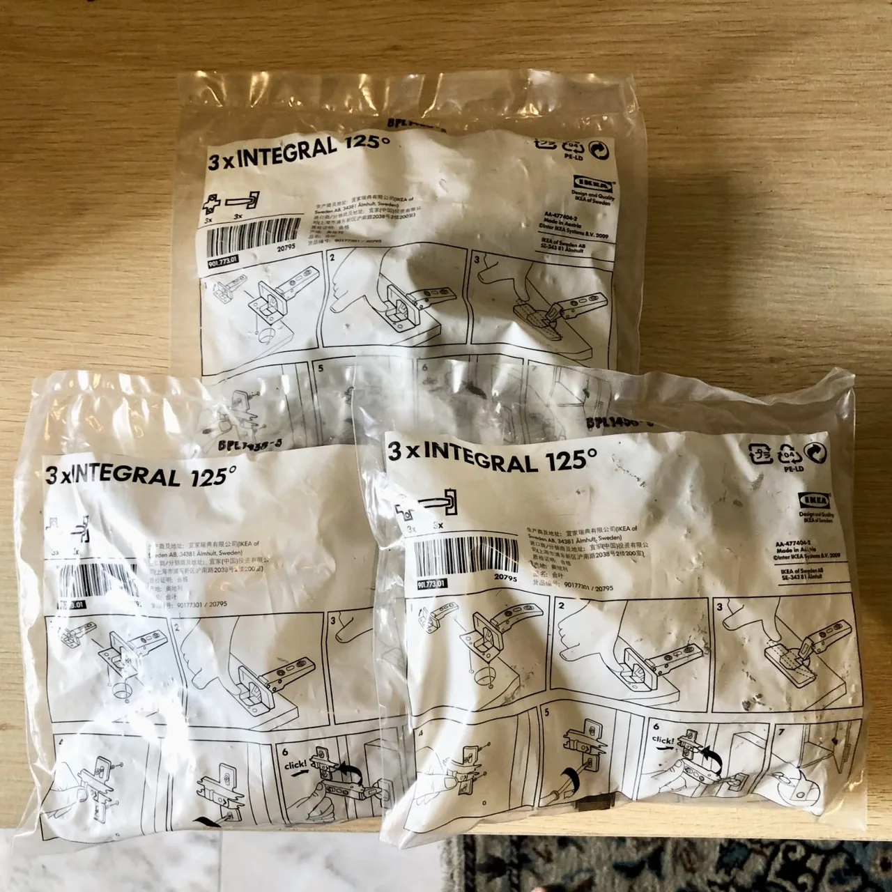 3-Pack IKEA Integral Kitchen Cabinet Hinges — Genuine & Compatible — photo 2
