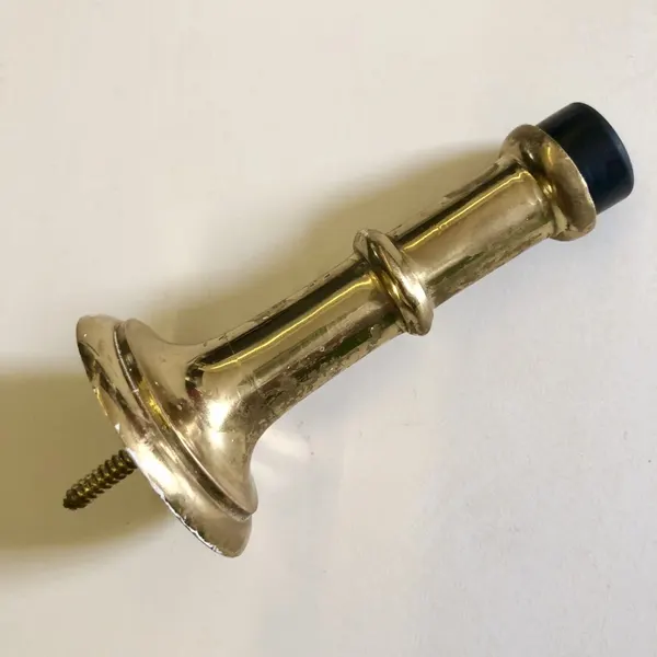 90mm Victorian-style brass wall-mounted door stop