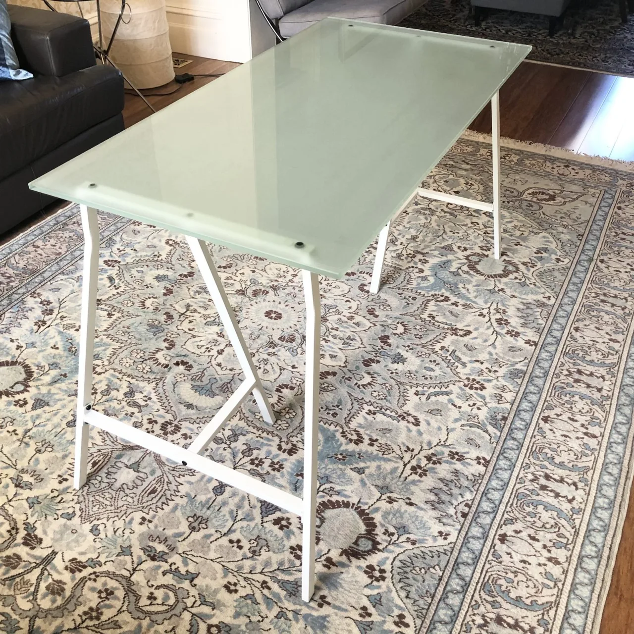 Heavy Tempered Opaque Glass Table — Dining, Work, or Gaming — photo 3