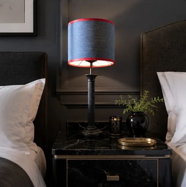 Contemporary French Napoleon III-style Black Reeded Colum Table Lamp — photo 6