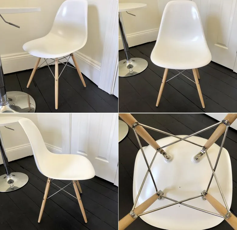 One White James Wood Chair Chrome Edition — photo 9