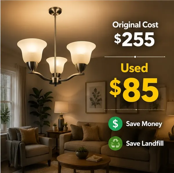 Modern 3 Arm Satin Nickel Ceiling Light Pendant Frosted Glass Shades