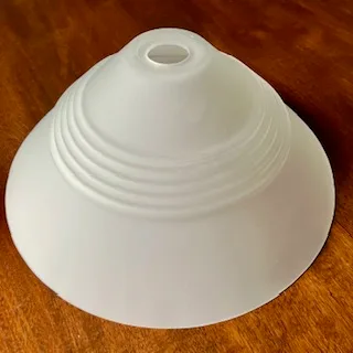 crack-free Cone Shaped Milky Glass Lamp Shade 29cm diameter — photo 3