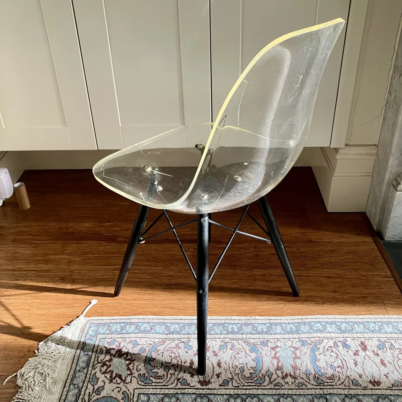 One Replica Eames-style DSW Eiffel Chair Transparent Polycarbonate & Cushion — photo 4