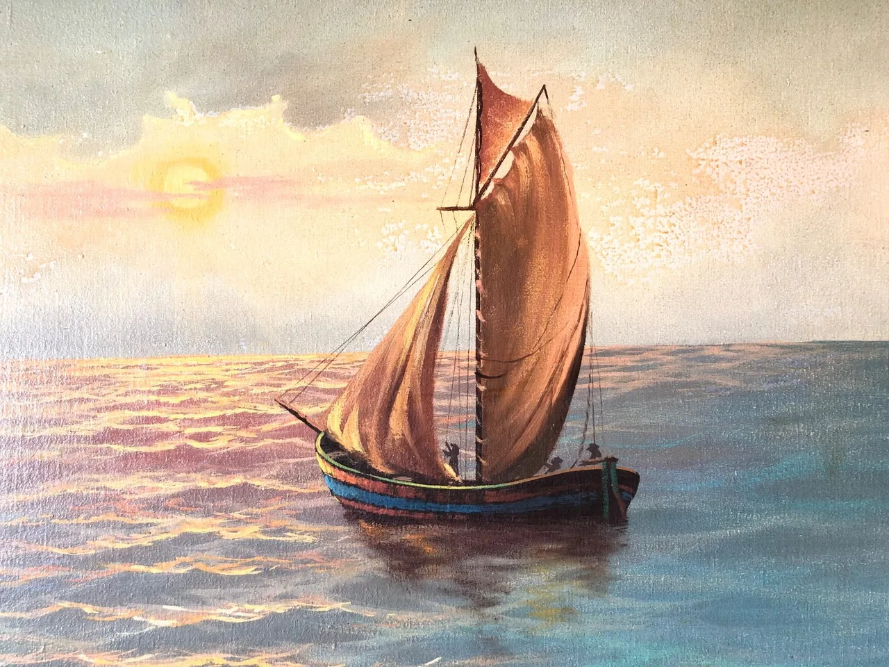 Large-scale Original Artwork by J. Spiteri, titled Fishing Boats — photo 6