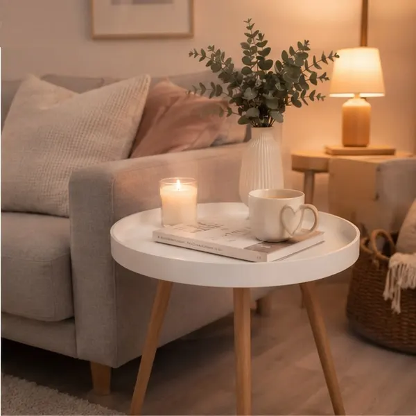 White Scandinavian-style Side Table