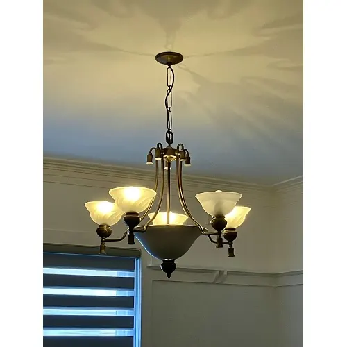 Vintage Gold 5-Light Pendant Chandelier – Timeless Elegance for Your Home