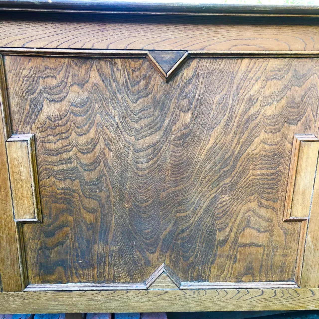 Antique French Oak Crown-Cut Double Bed With New Platform Base — photo 2