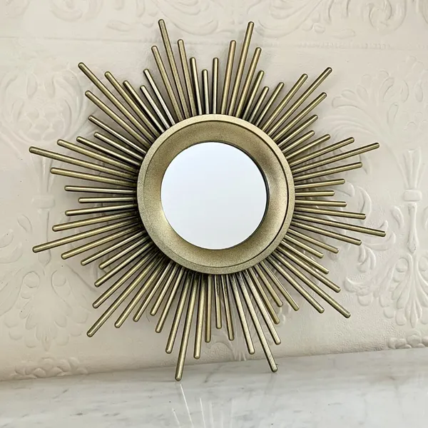 Sunburst Classic Spike Design Resin Enameled in Antique Silver & Gold