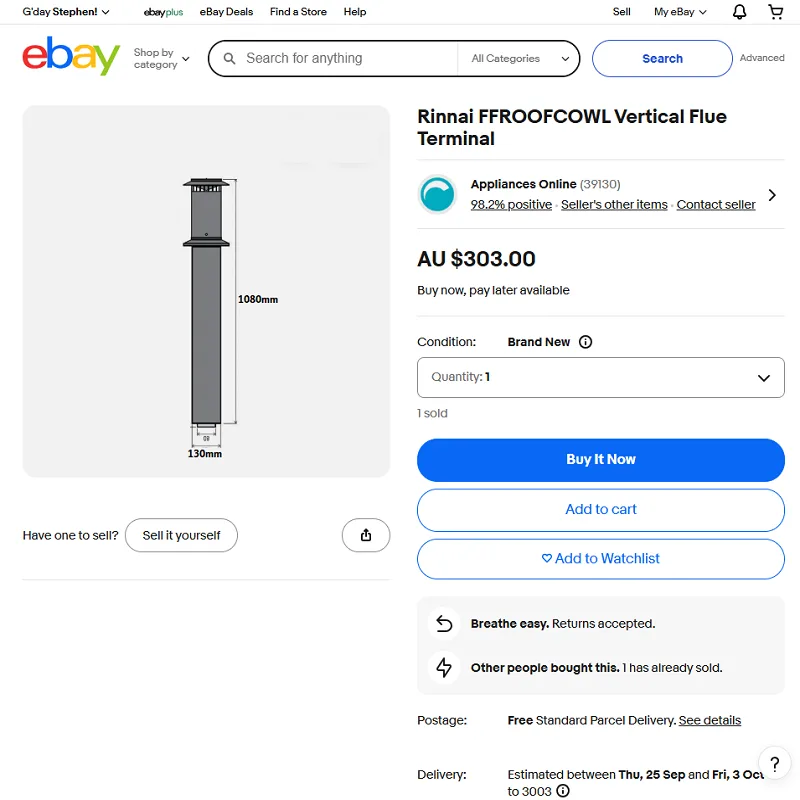 used Black double tube Vertical Flue Pipe with Terminal — photo 3