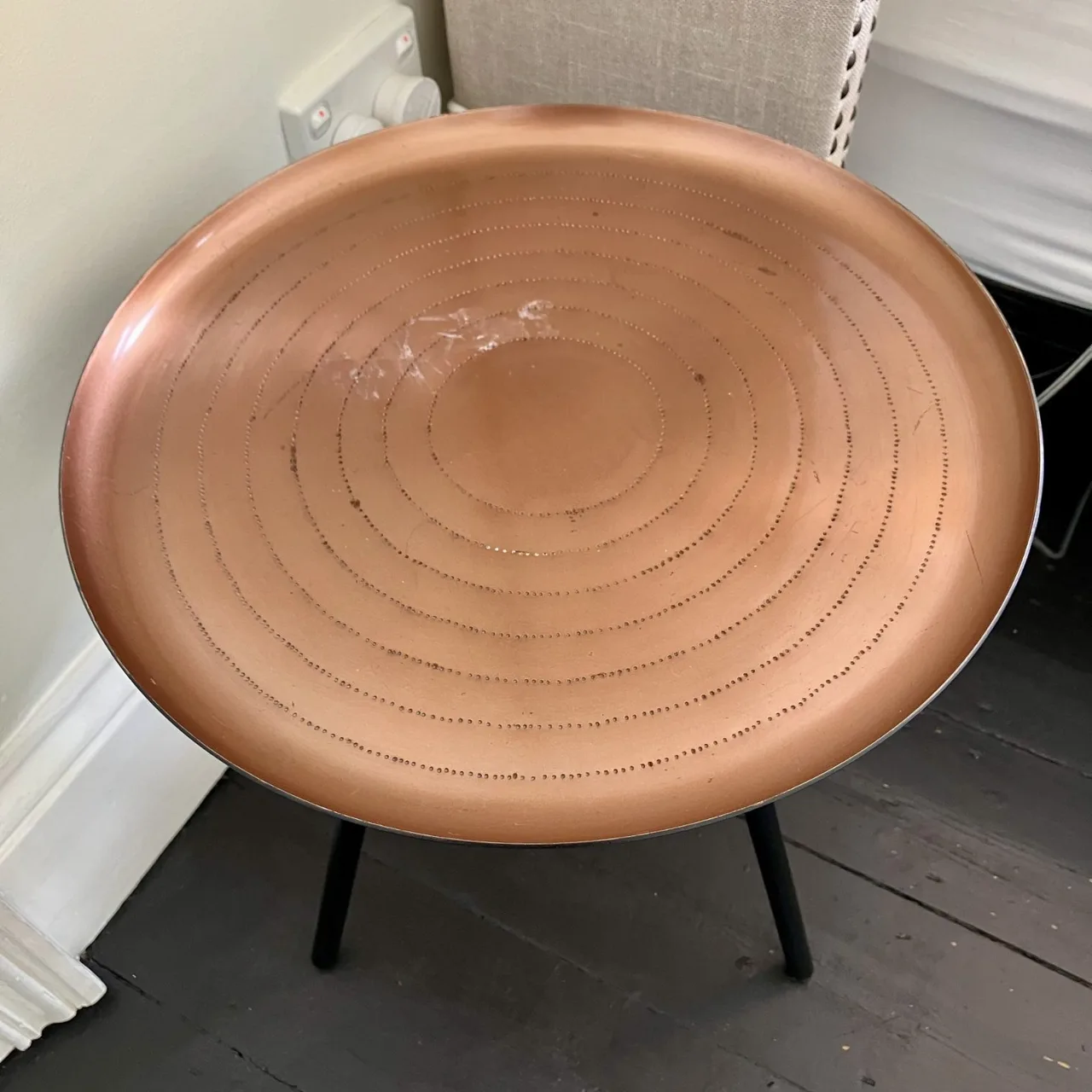 Copper & Black Jodhpur Tripod Bedside / Side Table — photo 5