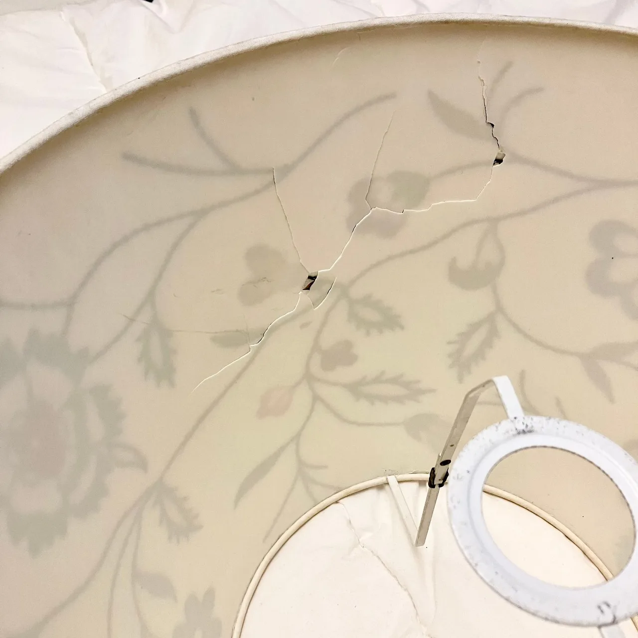 1990s Vintage Ikea ALVINE Parla Linen Floral Cone Shade Floor Lamp — photo 6