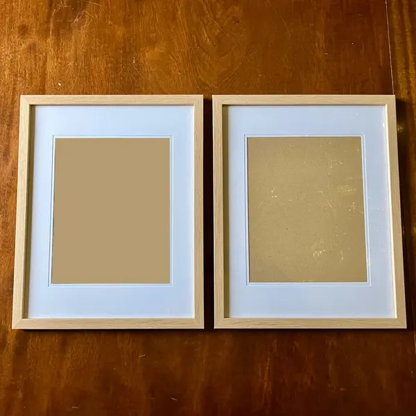 Pair of Oak-look Picture Frames Original Cost $50