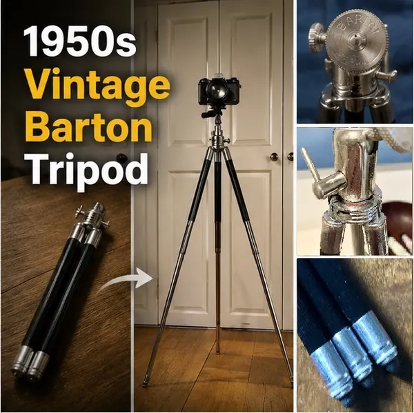 Vintage Barton Swivel Head Extendable Telespoic Tripod Camera Stand