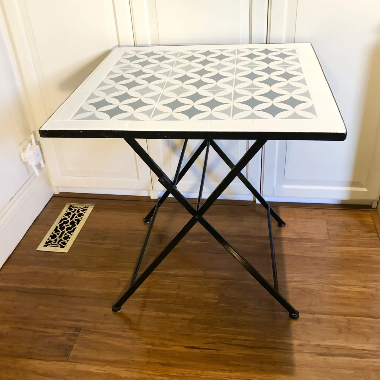 71cm Bistro Dining Folding Patio Table – Tile & Steel — photo 3