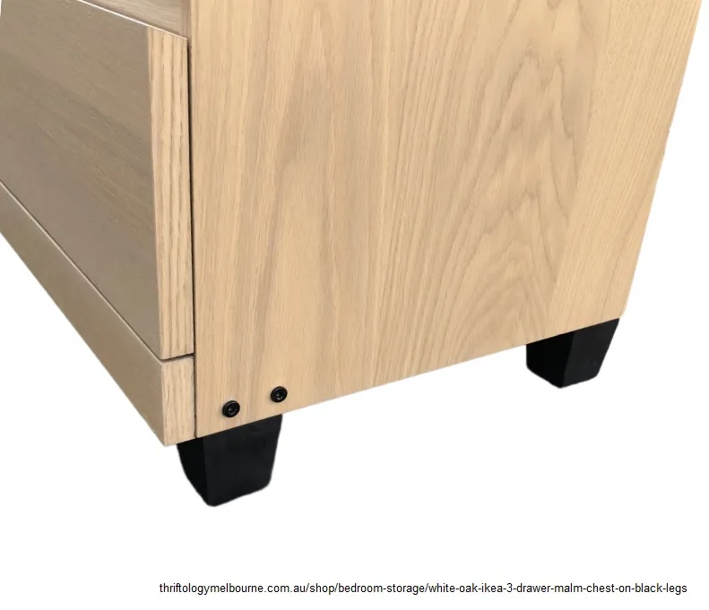 White Oak Chest of Drawers on Black Tapered Legs — photo 5