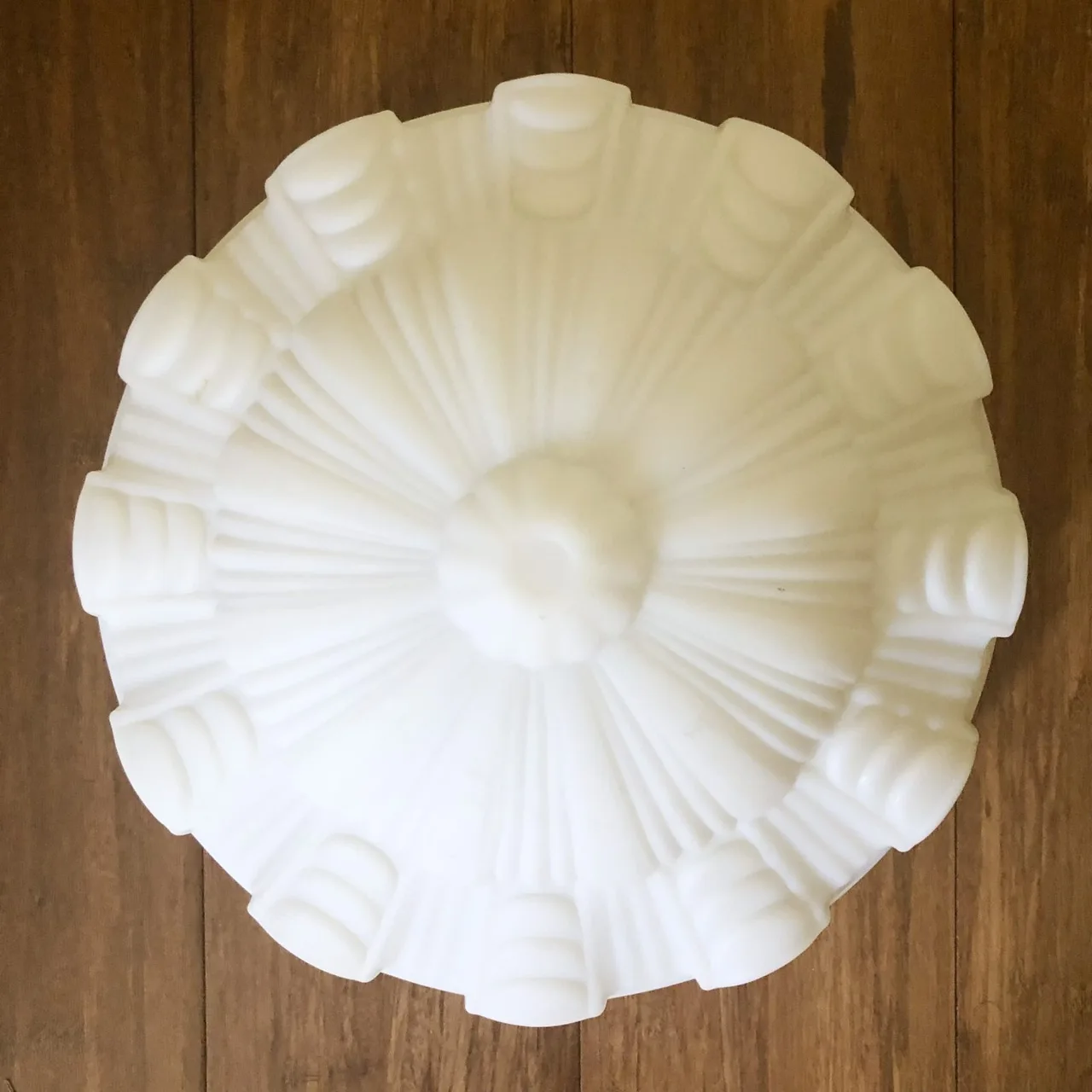 Vintage Art Deco CVV Vianne-Style Milk Glass Ceiling Pendant — photo 2