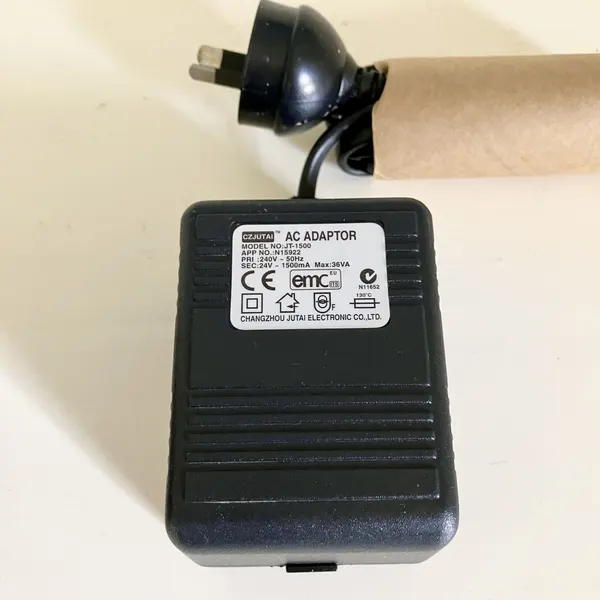 Electrical AC Adaptor PRI:240V - 50Hz, SEC: 24V - 1500mA Max: 36VA