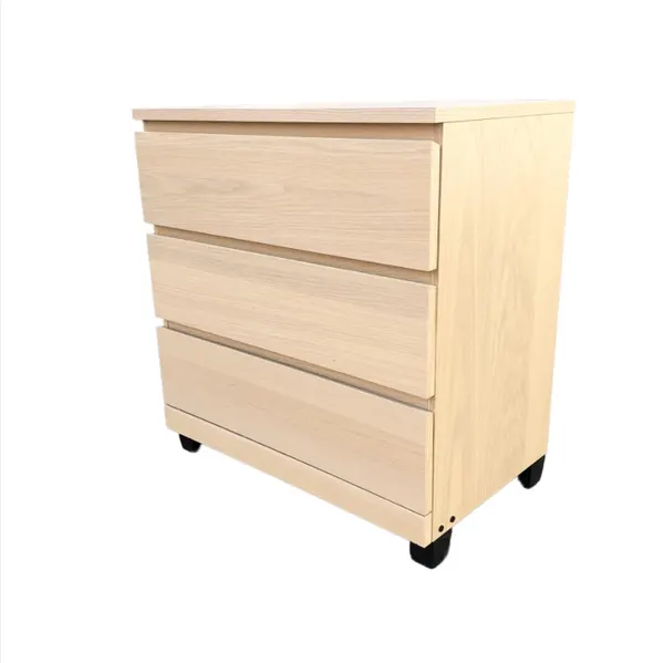 White Oak Chest of Drawers on Black Tapered Legs