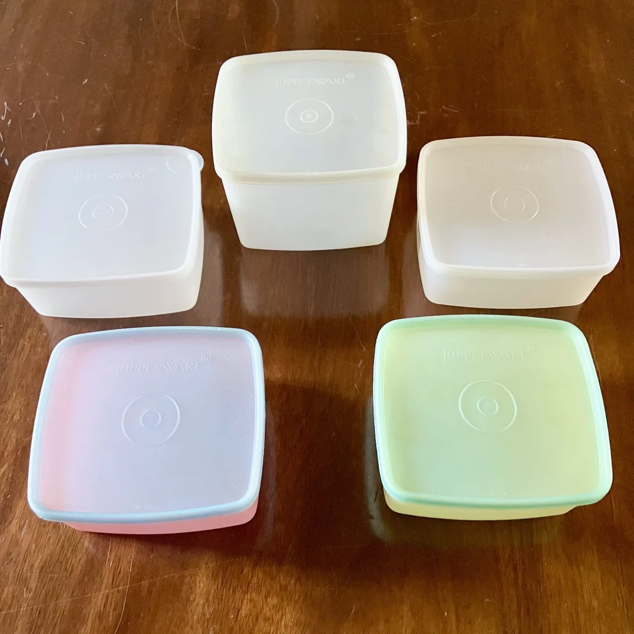 5 Pieces of 1960s Vintage Australian Made Tupperware – Pastel & Clear — photo 2