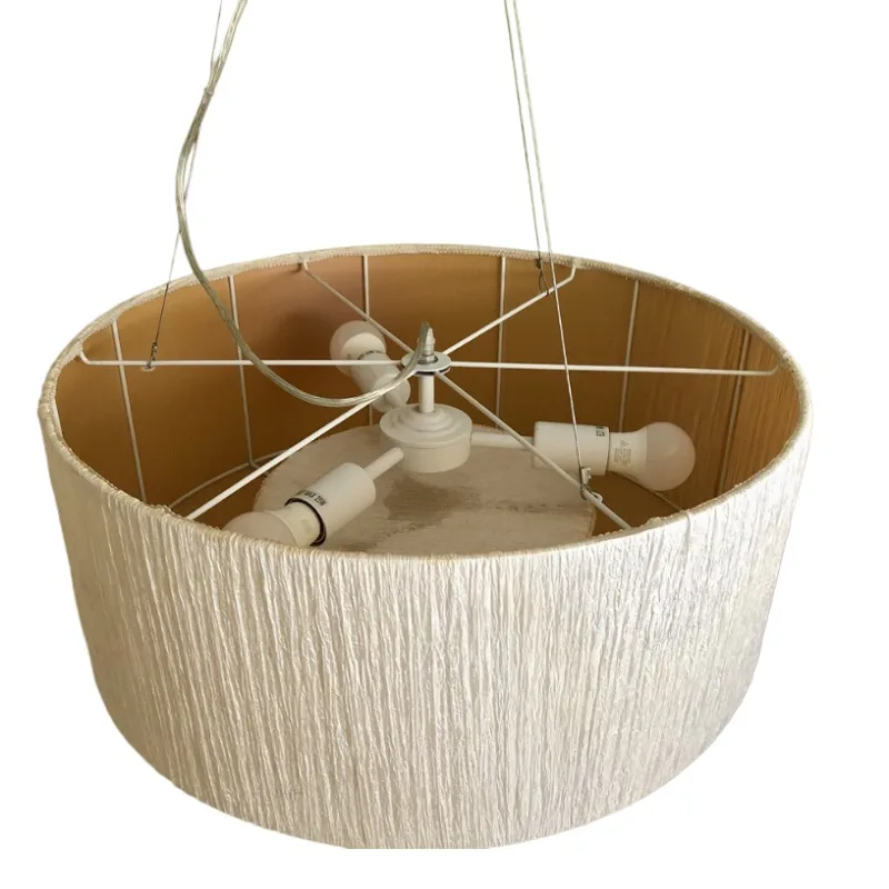 60CM Chiffon Fabric 3 Light Chandelier Ceiling Drum Pendant — photo 5