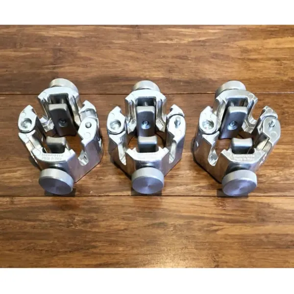 Set of 3 Manfrotto 4-Way Tube Clamps Polished Aluminium