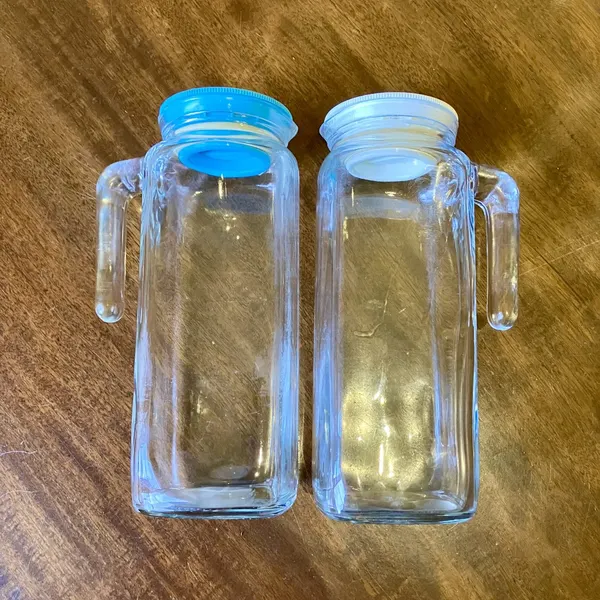 Pair of Bormioli Rocco Frigoverre Glass Jugs